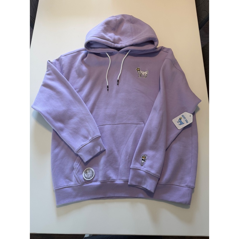Goat USA Lavender Purple Crown Goat Logo Hoodie Sweatshirt XL NWT